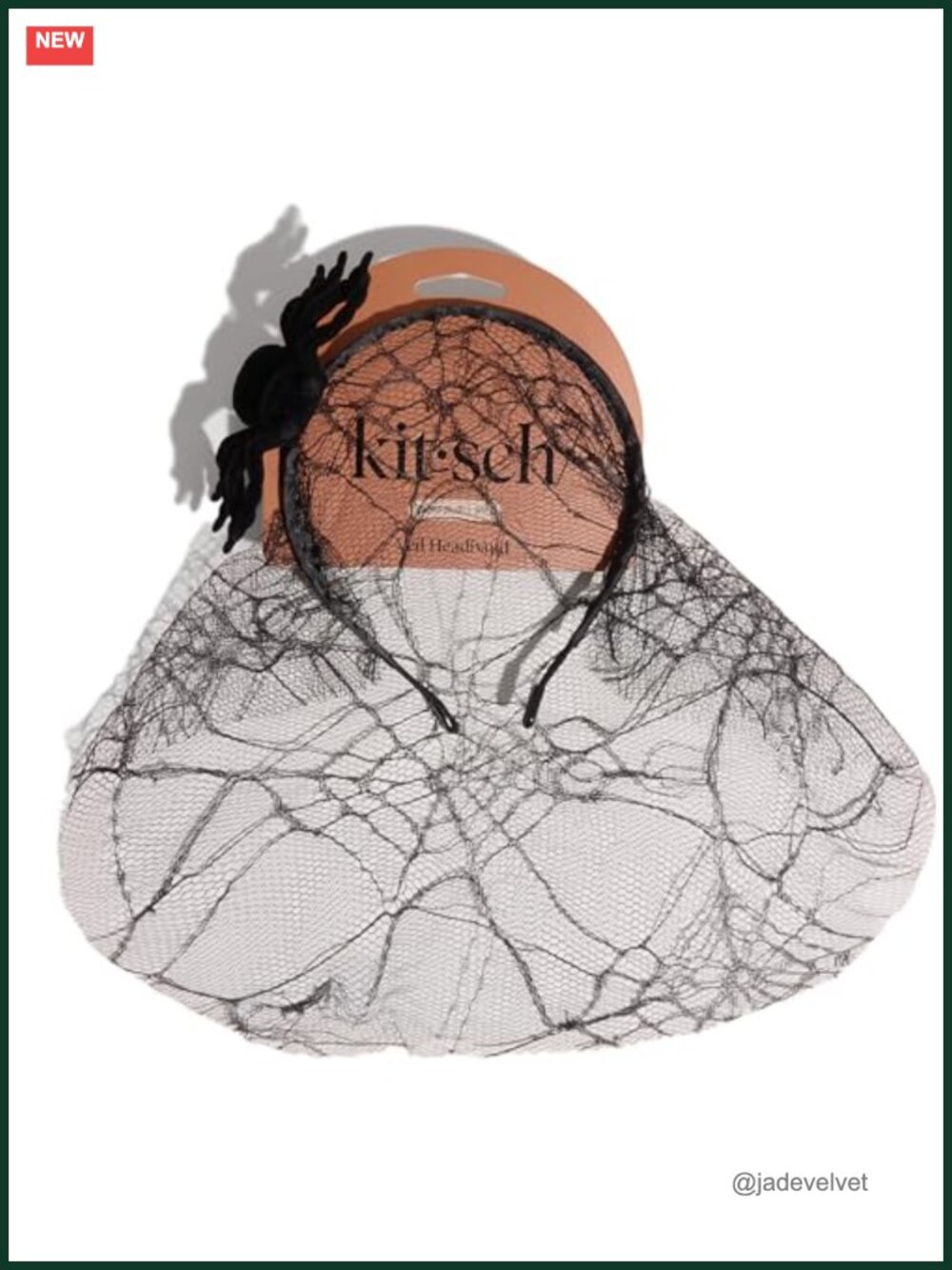 Kitsch Spiderweb Veil Headband Statement Halloween Hair Accessory